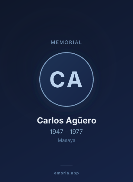 Memorial portrait of Carlos Agüero