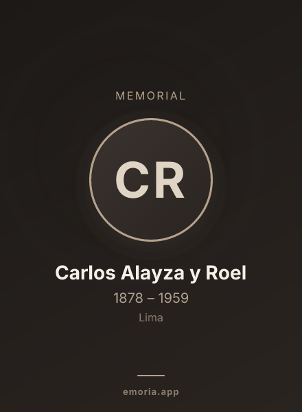 Memorial portrait of Carlos Alayza y Roel