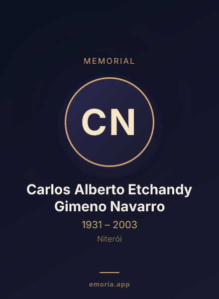 Memorial portrait of Carlos Alberto Etchandy Gimeno Navarro