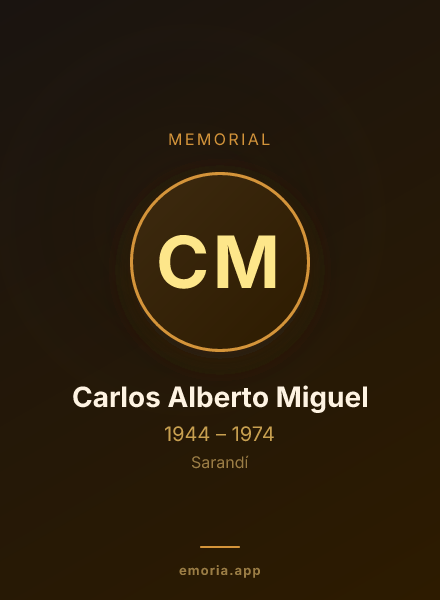 Memorial portrait of Carlos Alberto Miguel