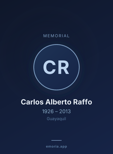 Memorial portrait of Carlos Alberto Raffo