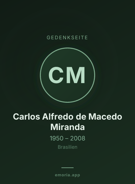 Gedenkportrait von Carlos Alfredo de Macedo Miranda