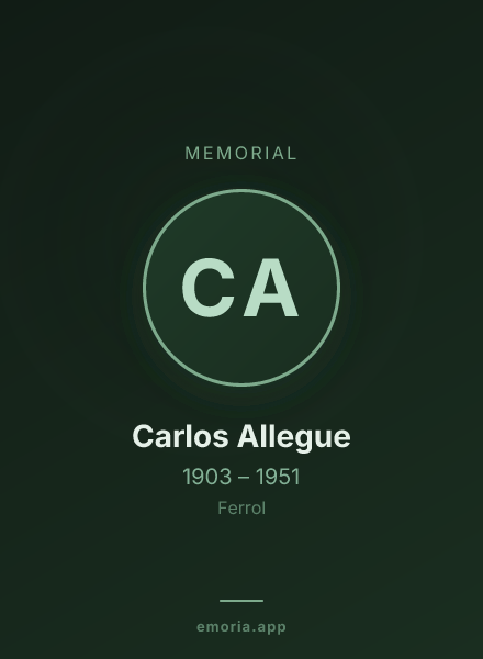 Memorial portrait of Carlos Allegue