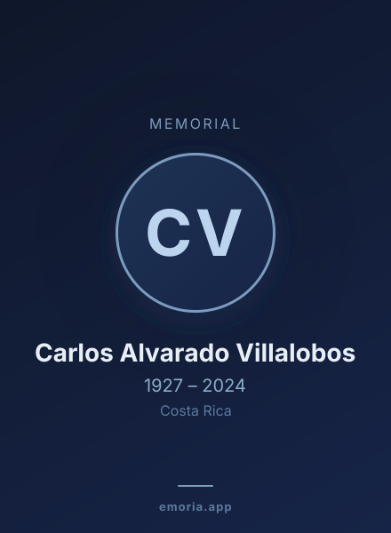 Memorial portrait of Carlos Alvarado Villalobos