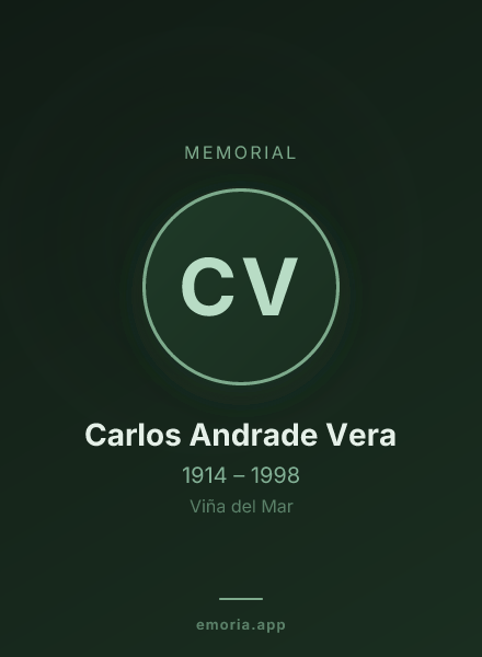 Memorial portrait of Carlos Andrade Vera