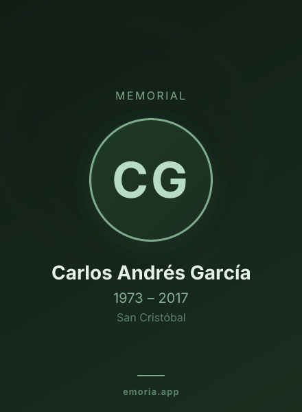 Memorial portrait of Carlos Andrés García