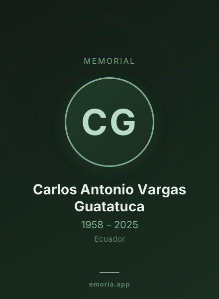 Memorial portrait of Carlos Antonio Vargas Guatatuca