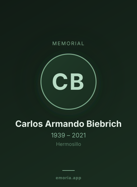 Memorial portrait of Carlos Armando Biebrich