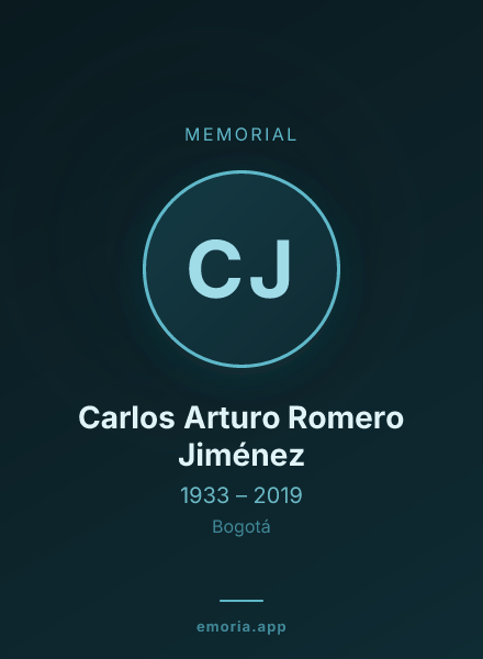 Memorial portrait of Carlos Arturo Romero Jiménez