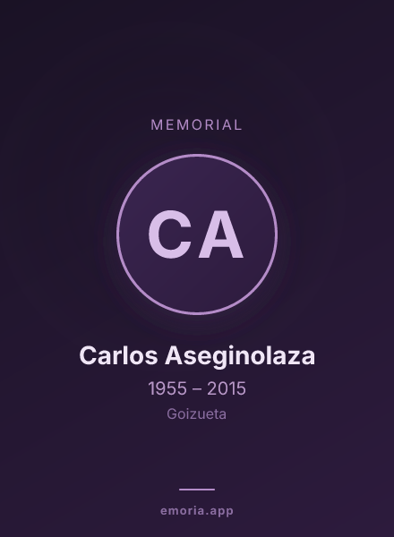 Memorial portrait of Carlos Aseginolaza