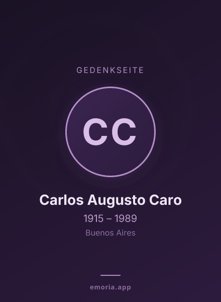 Gedenkportrait von Carlos Augusto Caro