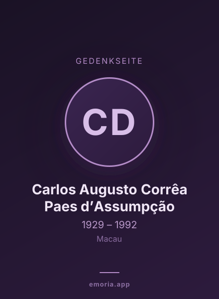 Gedenkportrait von Carlos Augusto Corrêa Paes d’Assumpção