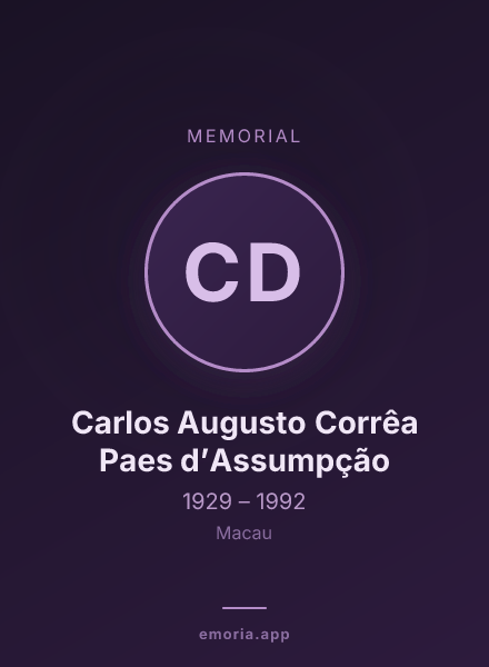 Memorial portrait of Carlos Augusto Corrêa Paes d’Assumpção