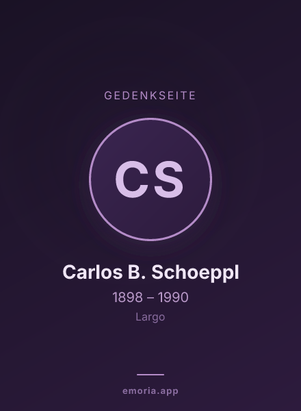 Gedenkportrait von Carlos B. Schoeppl