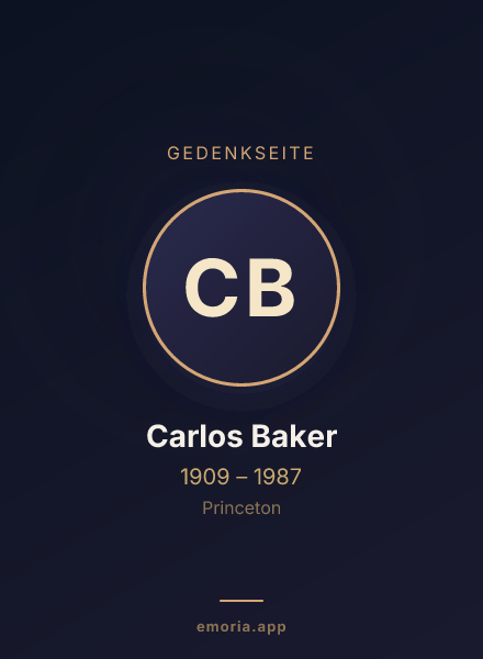 Gedenkportrait von Carlos Baker