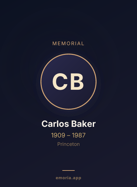 Memorial portrait of Carlos Baker
