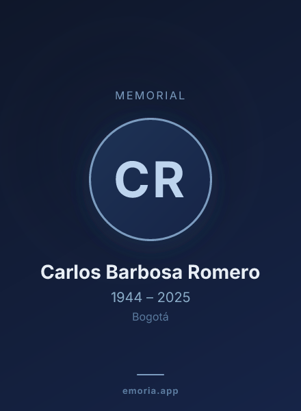 Memorial portrait of Carlos Barbosa Romero