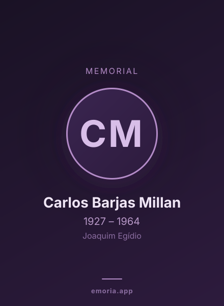 Memorial portrait of Carlos Barjas Millan