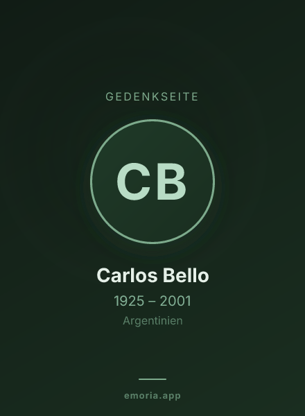 Gedenkportrait von Carlos Bello