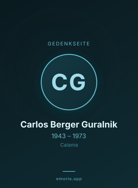 Gedenkportrait von Carlos  Berger Guralnik