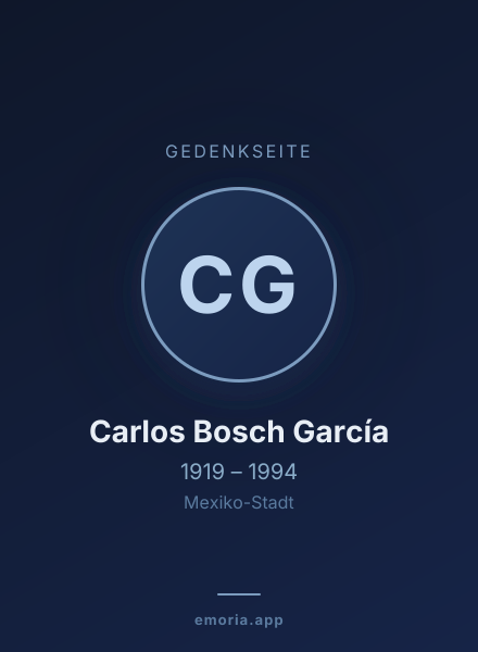 Gedenkportrait von Carlos Bosch García
