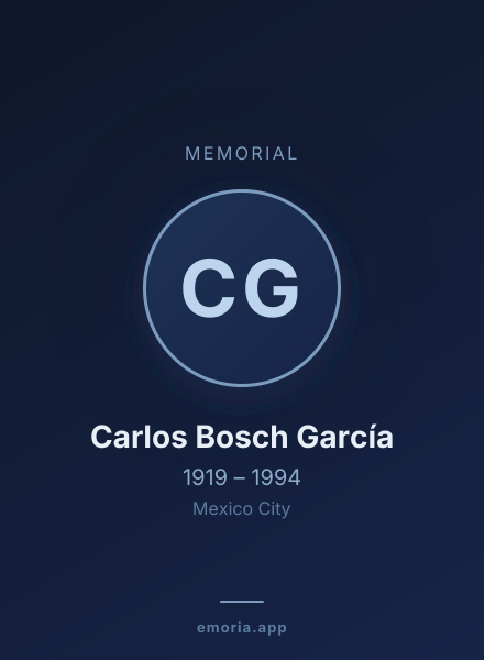 Memorial portrait of Carlos Bosch García