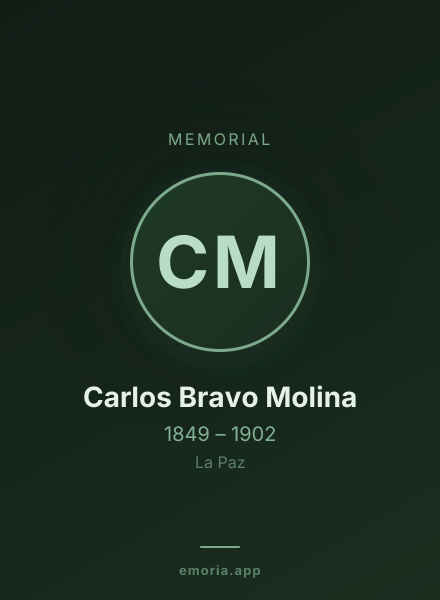 Memorial portrait of Carlos Bravo Molina