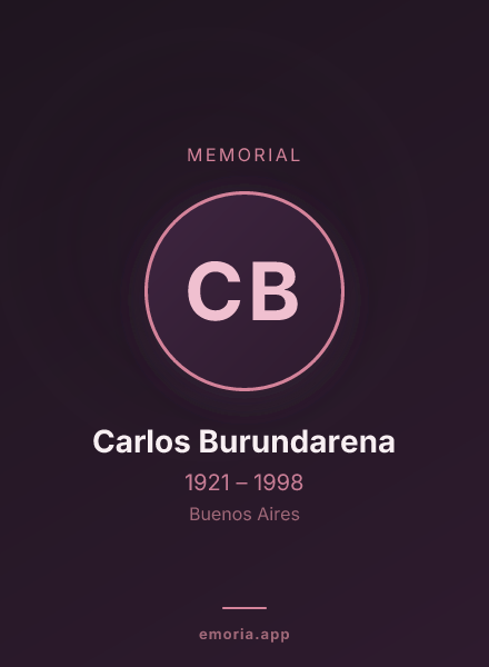 Memorial portrait of Carlos Burundarena