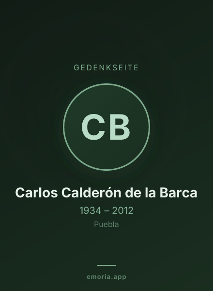 Gedenkportrait von Carlos Calderón de la Barca