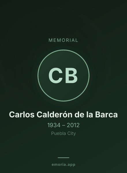Memorial portrait of Carlos Calderón de la Barca