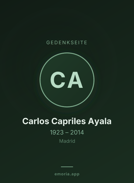Gedenkportrait von Carlos Capriles Ayala