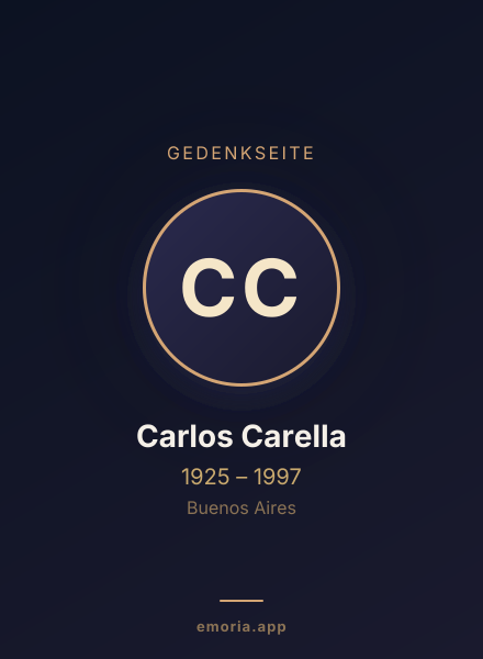 Gedenkportrait von Carlos Carella