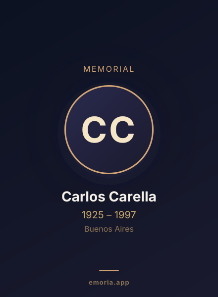 Memorial portrait of Carlos Carella