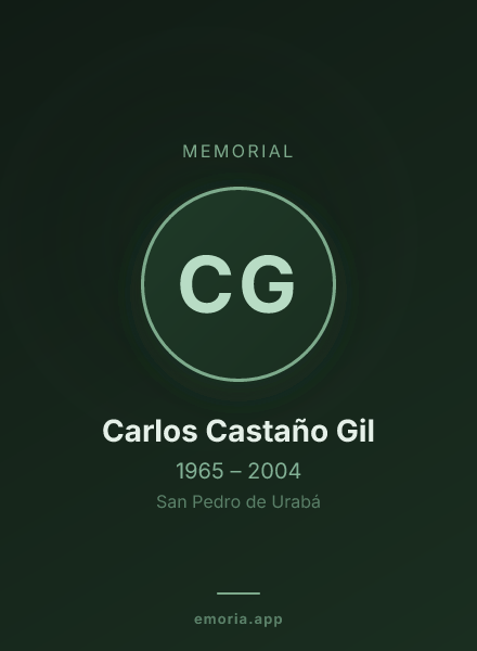 Memorial portrait of Carlos Castaño Gil