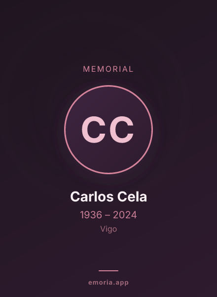 Memorial portrait of Carlos Cela