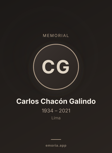 Memorial portrait of Carlos Chacón Galindo