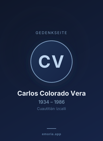 Gedenkportrait von Carlos Colorado Vera