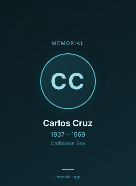 Memorial portrait of Carlos Cruz