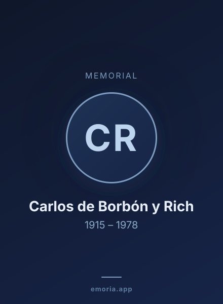 Memorial portrait of Carlos de Borbón y Rich