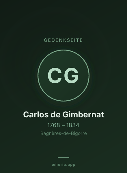 Gedenkportrait von Carlos de Gimbernat