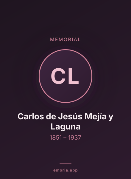 Memorial portrait of Carlos de Jesús Mejía y Laguna