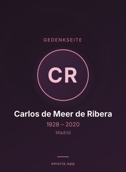 Gedenkportrait von Carlos de Meer de Ribera