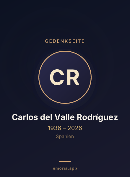 Gedenkportrait von Carlos del Valle Rodríguez
