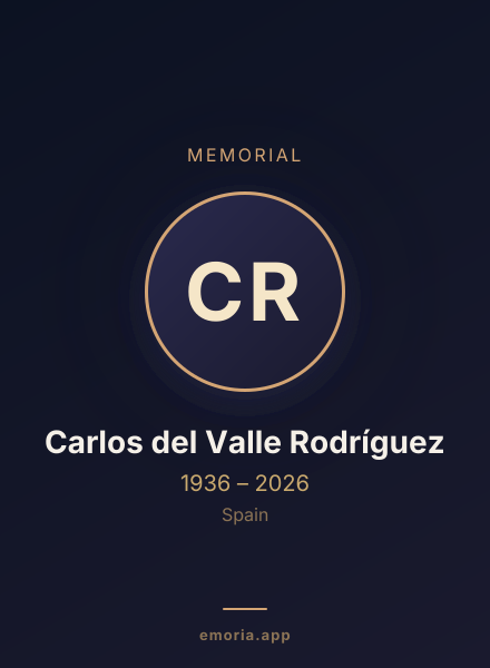 Memorial portrait of Carlos del Valle Rodríguez