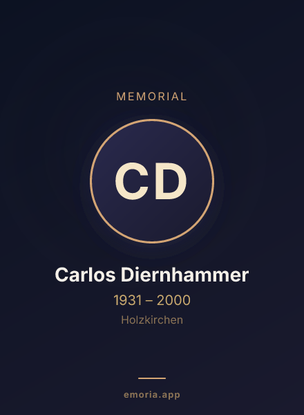 Memorial portrait of Carlos Diernhammer