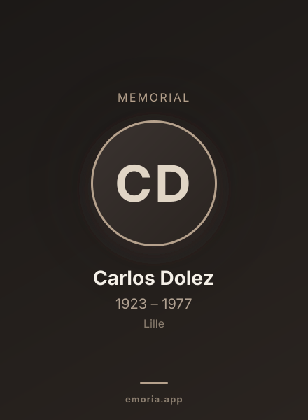 Memorial portrait of Carlos Dolez