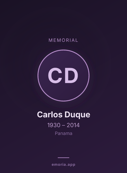 Memorial portrait of Carlos Duque