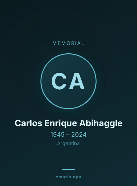 Memorial portrait of Carlos Enrique Abihaggle