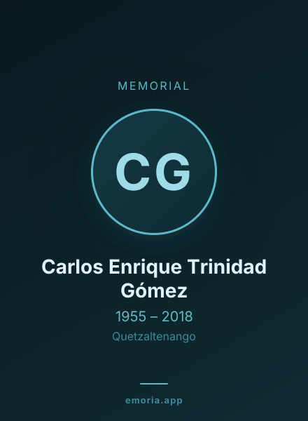 Memorial portrait of Carlos Enrique Trinidad Gómez