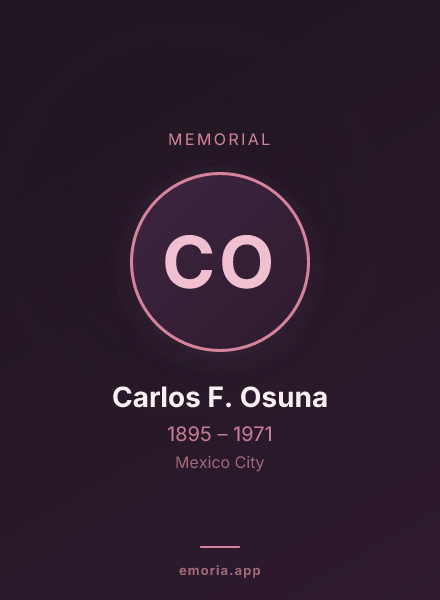 Memorial portrait of Carlos F. Osuna